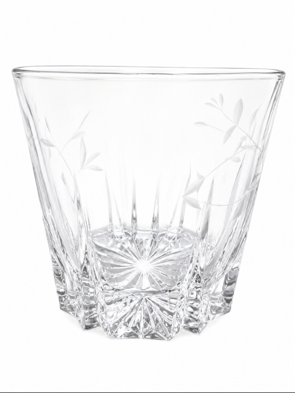 Princess House Heritage Crystal Ice Bucket Etched Floral Bowl Vintage Glass